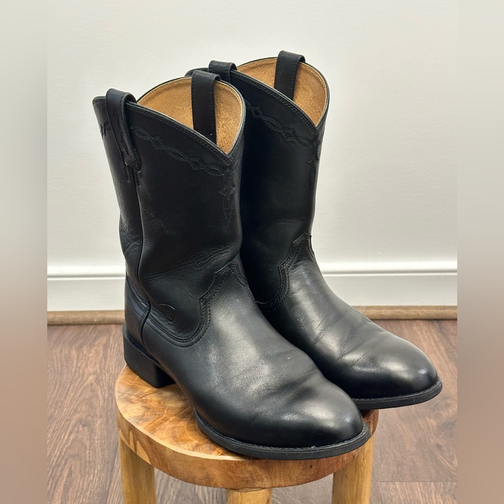 ARIAT Men's Black Western Leather Cowboy Black Boots Size 9.5EE - Picture 2 of 15